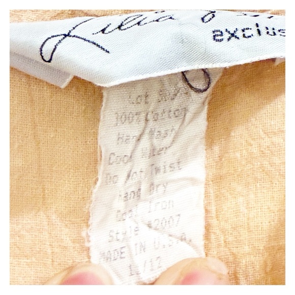 Lilia Smitty Peach/orange 100% Cotton Western Dress with Long Sleeves size 11/12 - Picture 7 of 10